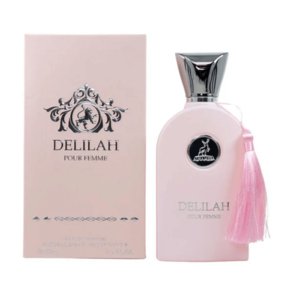 Maison Alhambra Delilah Pour Femme Eau De Parfum Spray, 3.4 oz (100 mL) perfume bottle and packaging