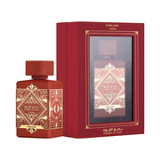 Lattafa Badee Al Oud Sublime Perfume Spray, 100 mL elegant bottle and packaging