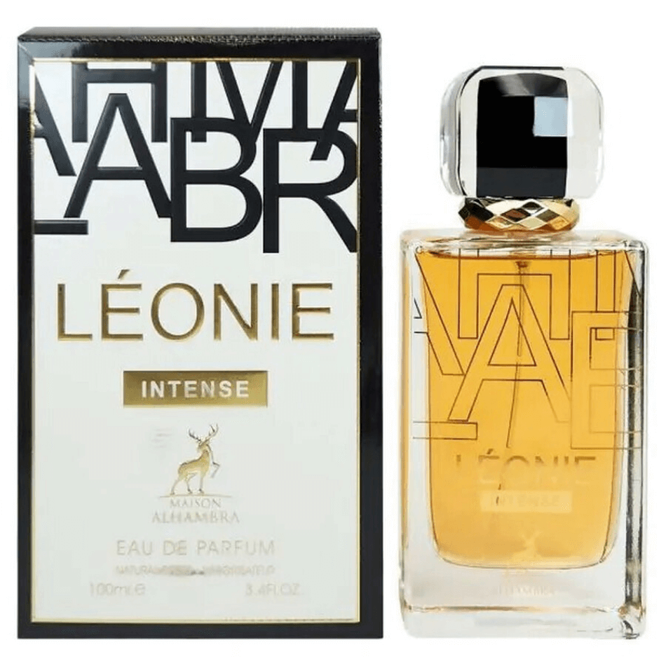 Maison Alhambra Léonie Intense Eau De Parfum Spray for Women, 3.4 oz (100 mL) bottle and packaging
