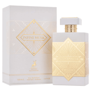 Maison Alhambra Infini Musk Eau De Parfum Spray, 3.4 oz (100 mL) perfume bottle and packaging