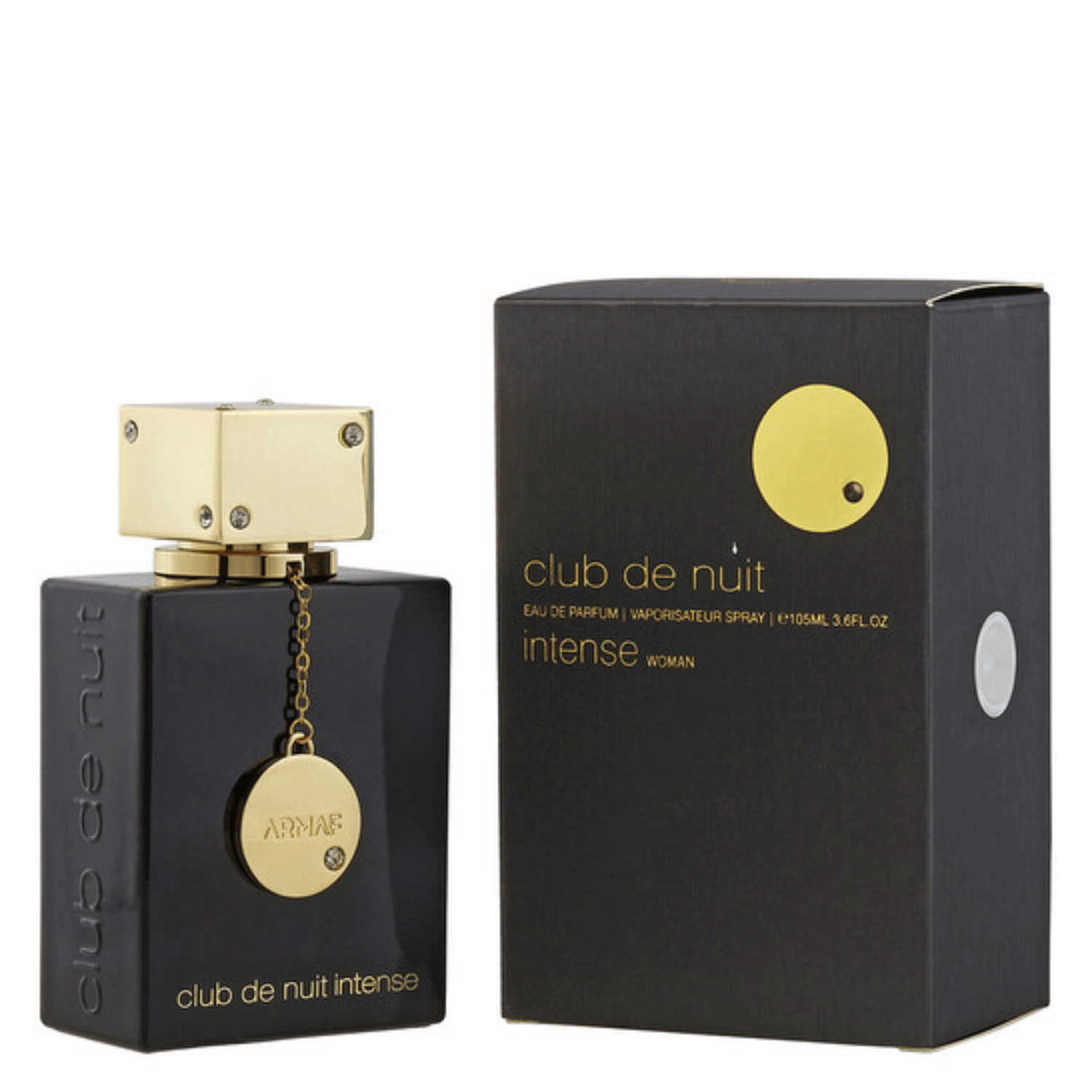 Armaf Club De Nuit Intense Woman Eau De Parfum Spray, 3.6 oz (105 mL) perfume bottle and packaging