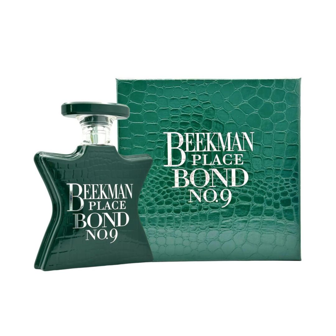 Bond No. 9 Beekman Place Eau De Parfum 3.4 oz bottle, aromatic fruity fragrance.