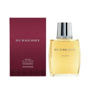 Burberry Classic Eau De Toilette 3.3 oz bottle, woody aromatic fragrance for men.