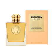 Burberry Goddess Intense Eau De Parfum 3.4 oz bottle, warm vanilla lavender fragrance.