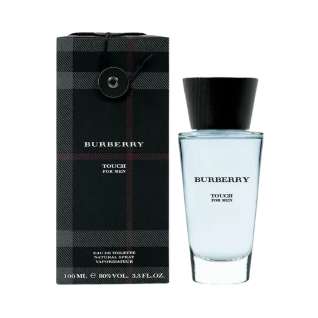 Burberry Touch for Men Eau De Toilette 3.3 oz bottle, clean and sophisticated fragrance.