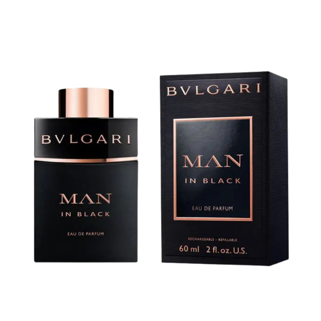 Bvlgari Man In Black Eau De Parfum 2.0 oz bottle, bold and masculine fragrance.