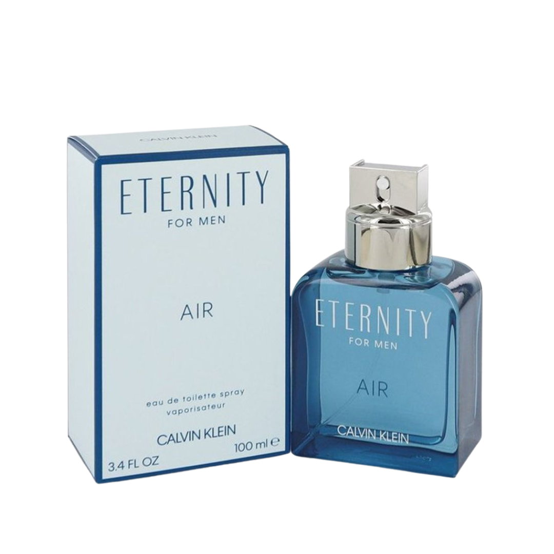 Calvin Klein Eternity Air Eau De Toilette 3.4 oz bottle, fresh aquatic fragrance for men.