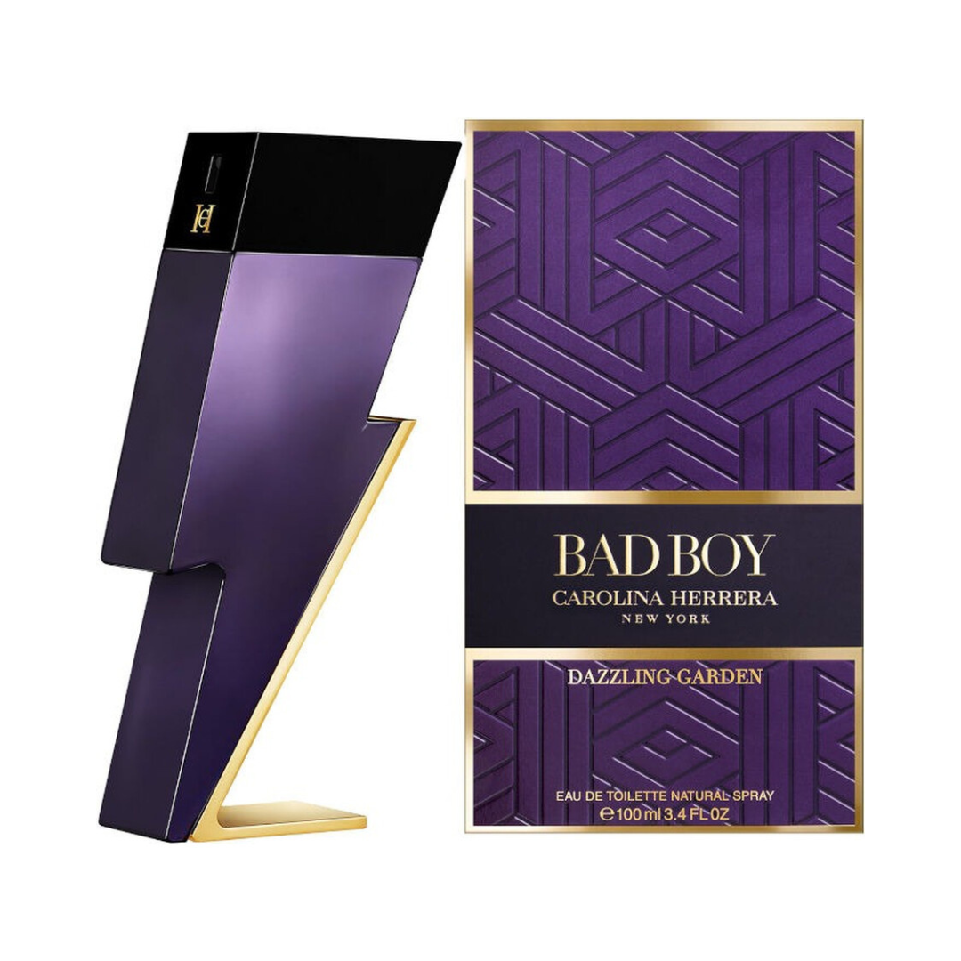 Carolina Herrera Bad Boy Dazzling Garden Eau De Toilette Spray, 3.4 oz (100 mL) bottle.
