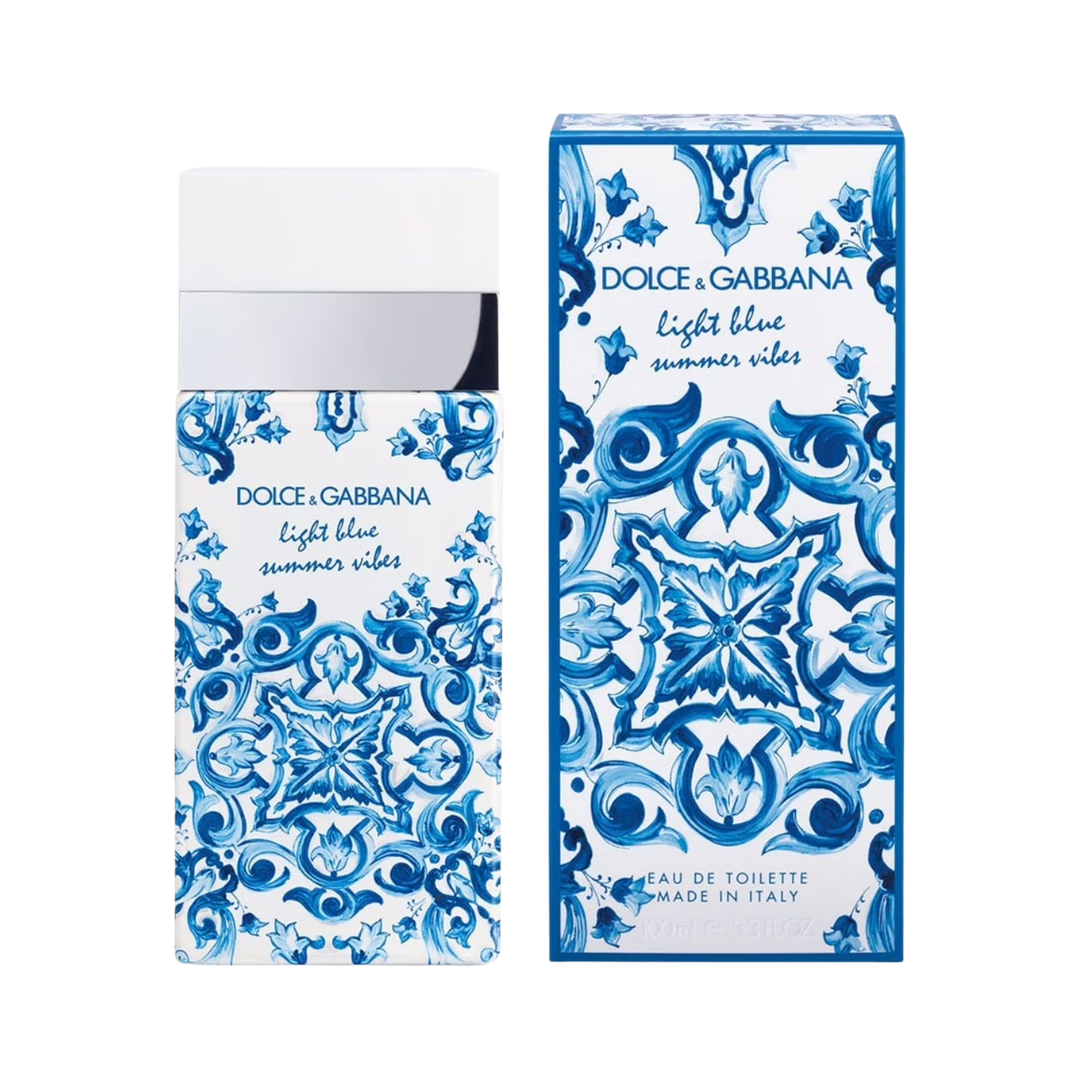 "Dolce & Gabbana Light Blue Summer Vibes Eau De Toilette, 3.3 oz women’s woody floral musk fragrance"