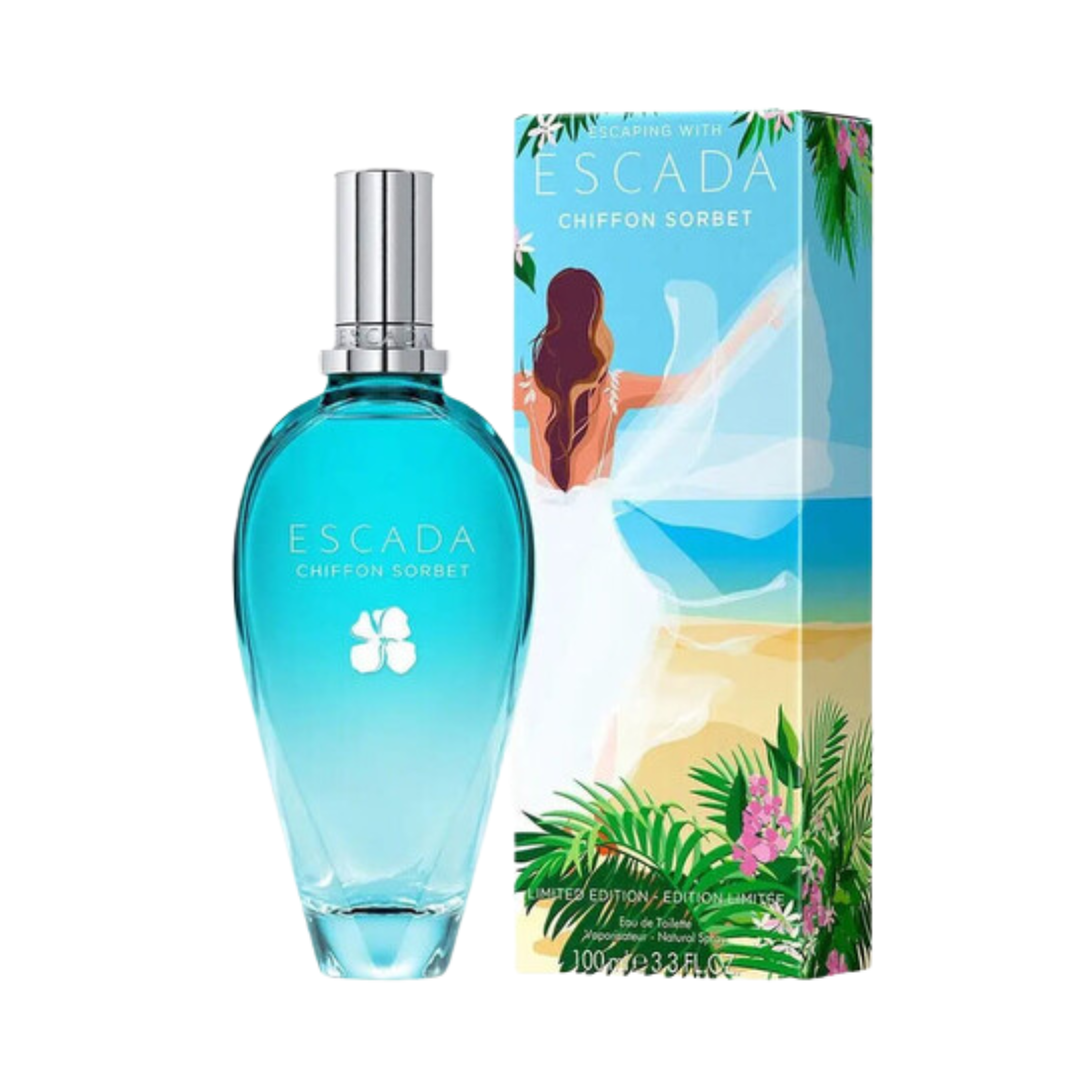 "Escada Chiffon Sorbet Eau De Toilette, 3.3 oz women’s fruity floral fragrance"