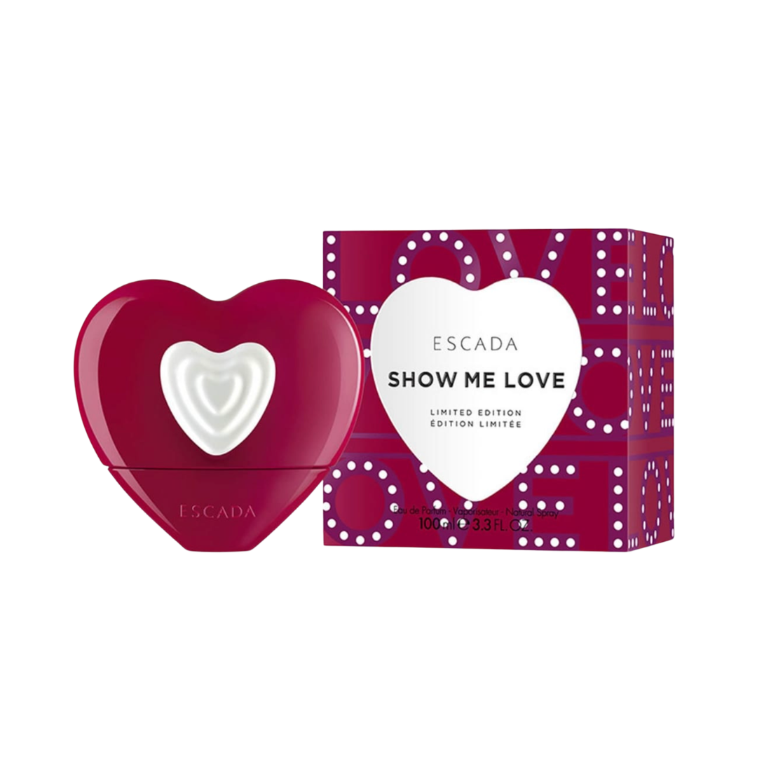 Escada Show Me Love Eau De Parfum Spray 3.4 oz (100 mL) for women, floral gourmand.