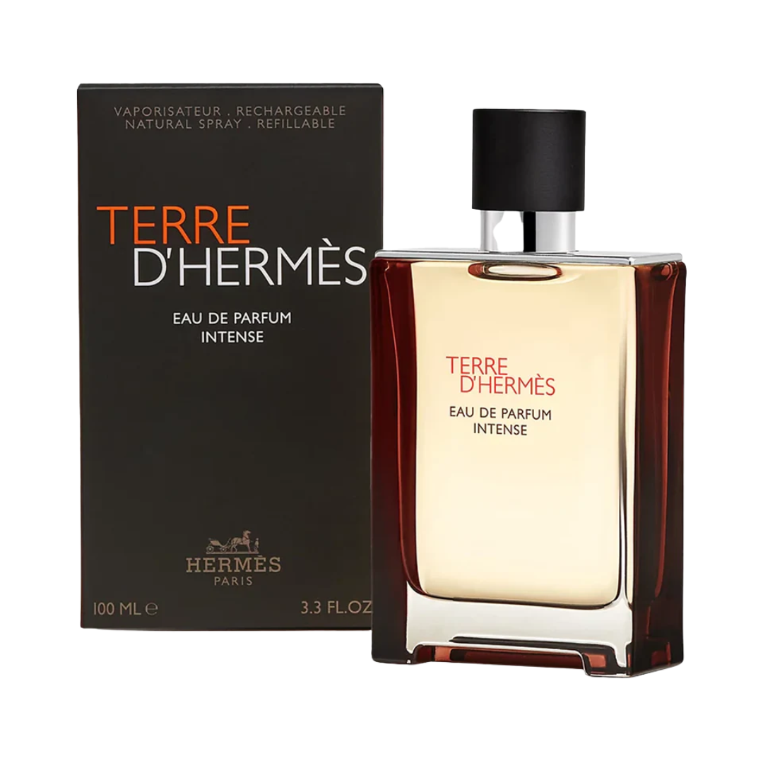 "Hermès Terre d’Hermès Eau De Parfum Intense 3.3 oz men’s bold woody scent"