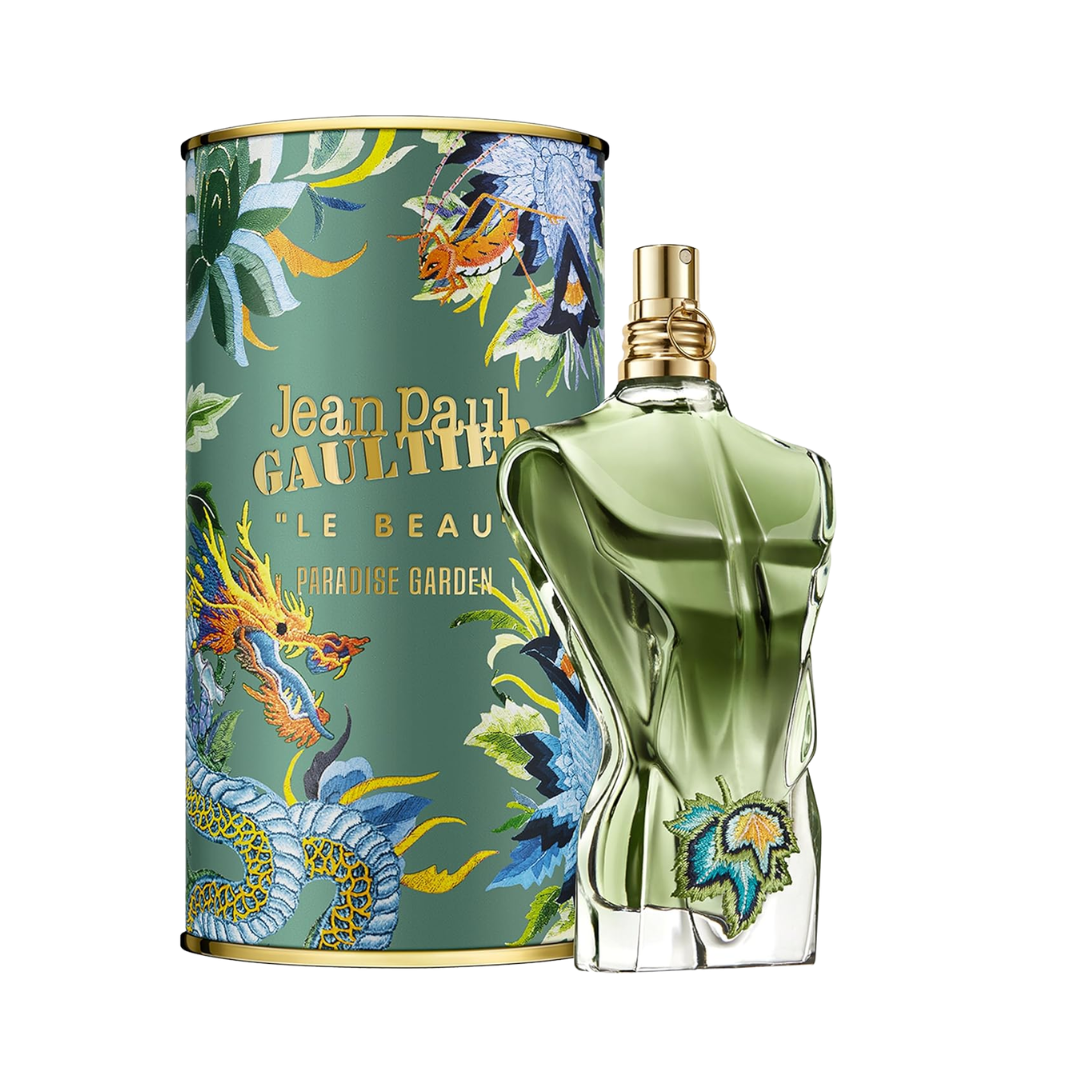 "Jean Paul Gaultier Le Beau Paradise Garden Eau De Parfum, 4.2 oz men’s aromatic aquatic fragrance"