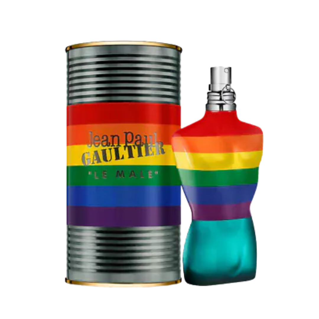 "Jean Paul Gaultier Le Male Pride Collector Eau De Toilette, 4.2 oz men’s amber fougère fragrance"
