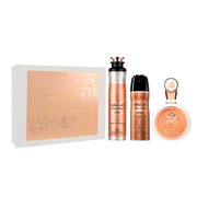 Lattafa Fakhar Women 3 Piece Gift Set 100 mL EDP + 200 mL Perfumed Spray + 300 mL Air Freshener