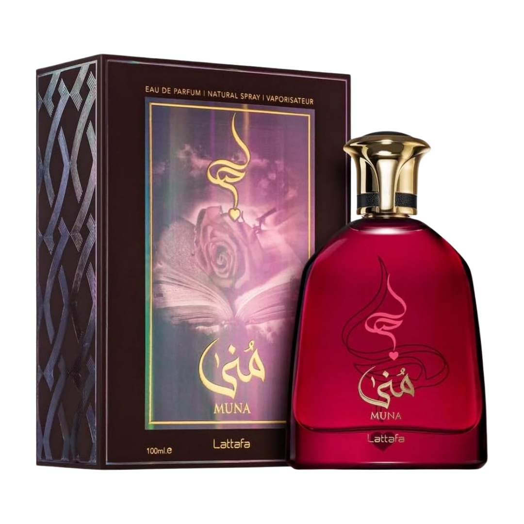 Lattafa Muna Eau De Parfum Spray for Women, 3.4 oz (100 mL)