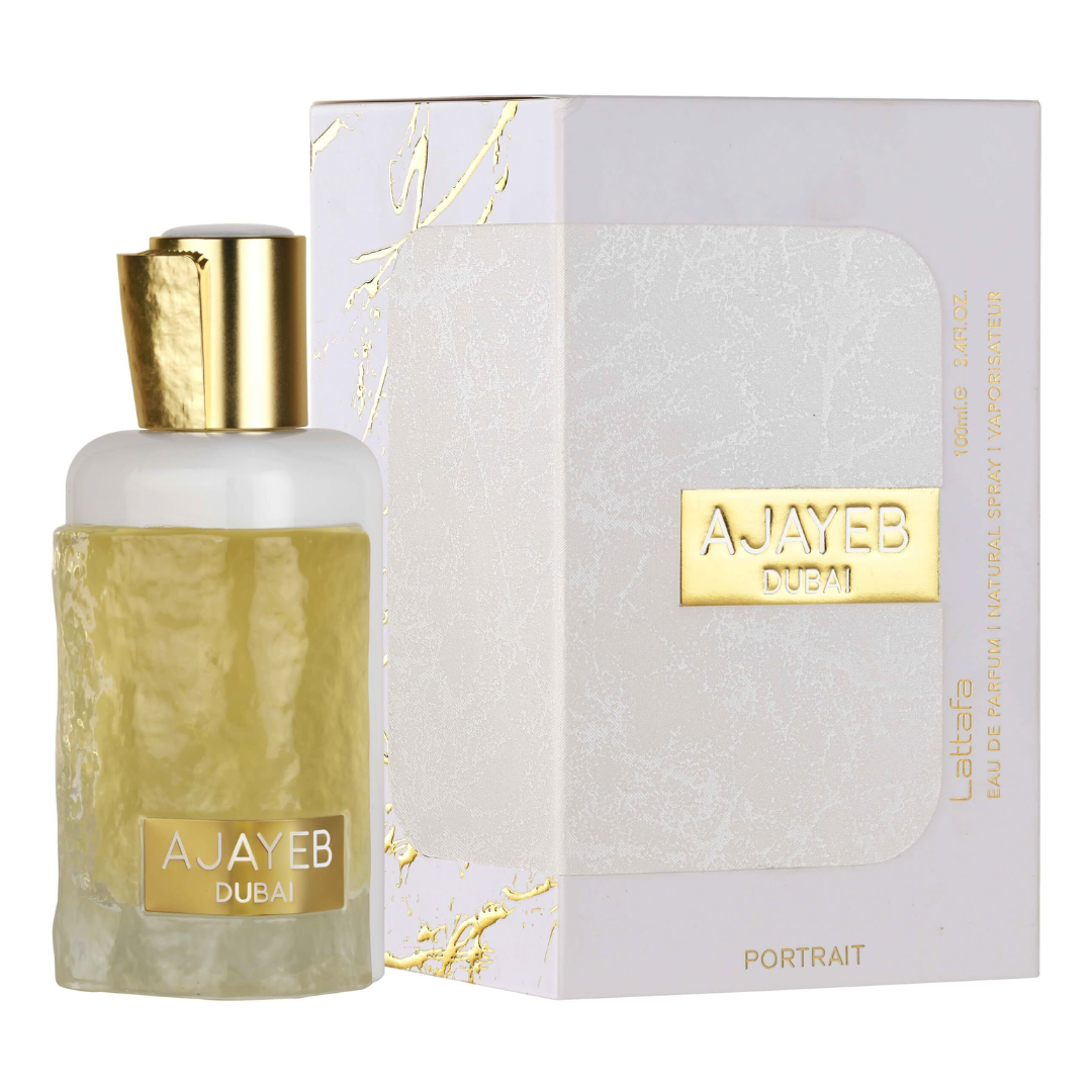 Lattafa Ajayeb Dubai Portrait Eau De Parfum Spray for Unisex, 3.4 oz (100 mL)