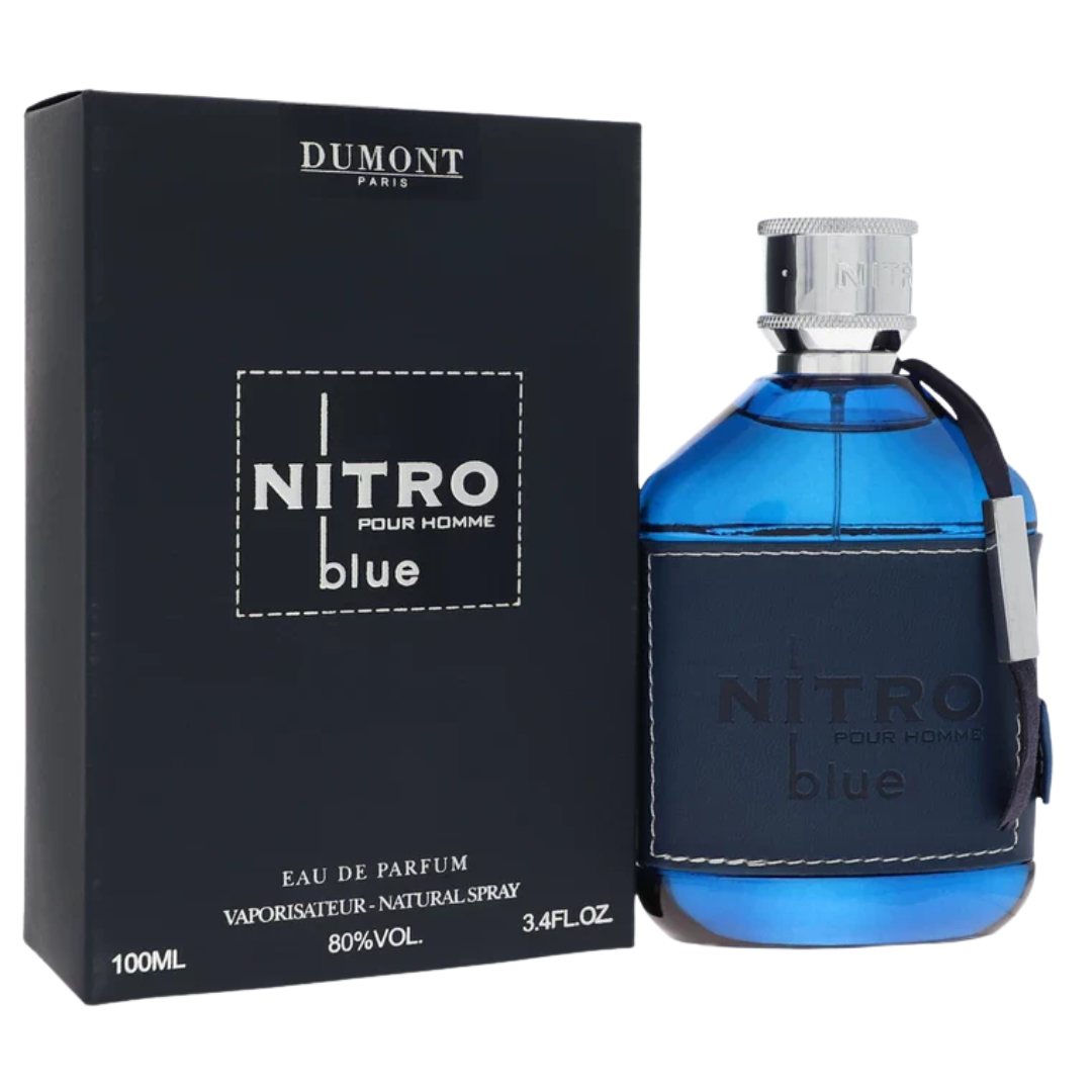 Dumont Paris Nitro Blue Eau De Parfum Spray for Men, 3.4 oz (100 mL)