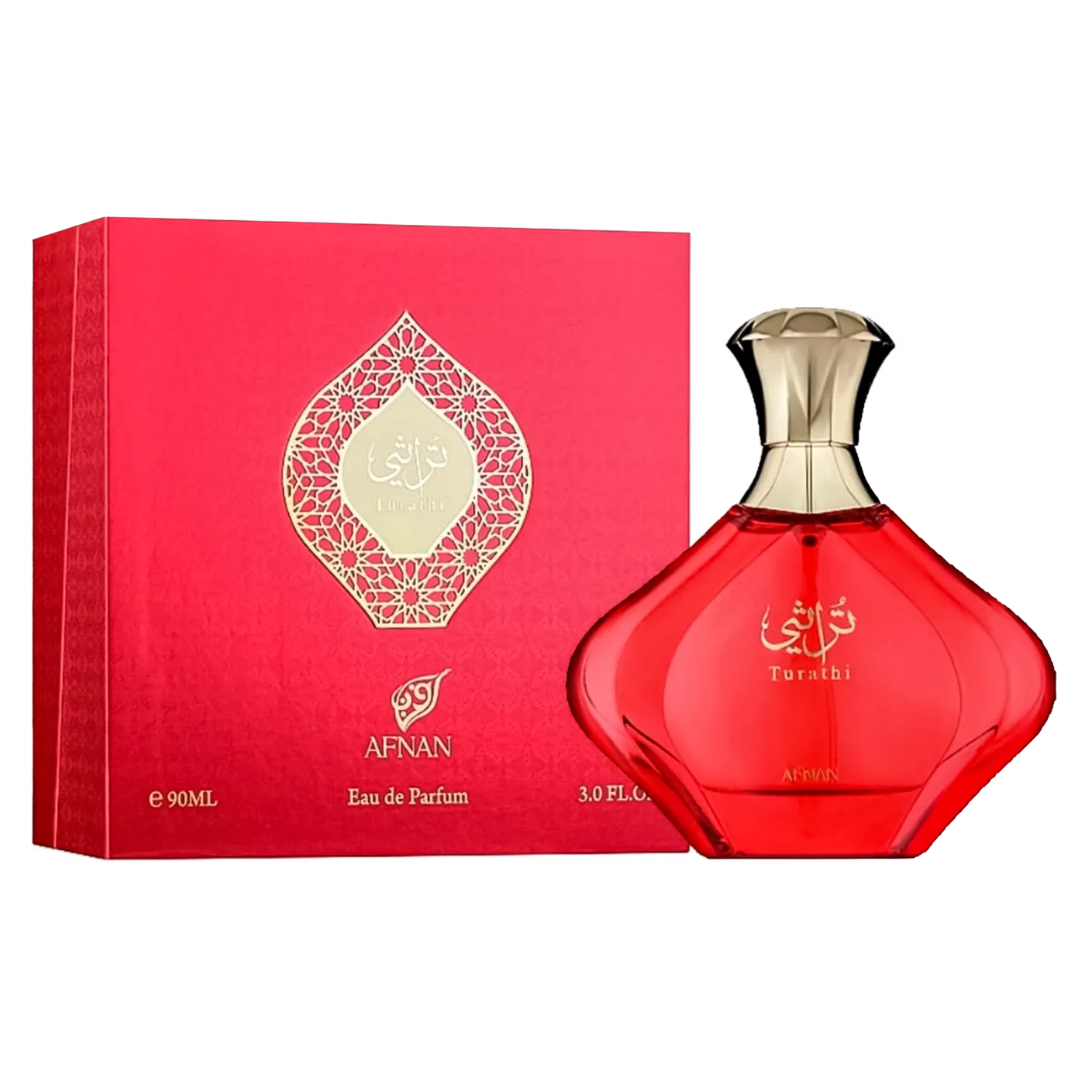 Afnan Turathi Red Eau De Parfum Spray for Unisex, 3.0 oz (90 mL)