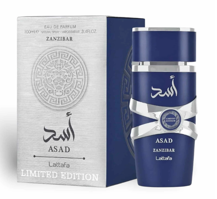 Lattafa Asad Zanzibar Limited Edition Eau De Parfum Spray for Men, 3.4 oz (100 mL)