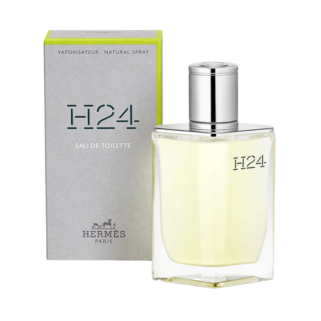"Hermès H24 Eau De Toilette Spray, 3.4 oz for men, aromatic green fragrance"
