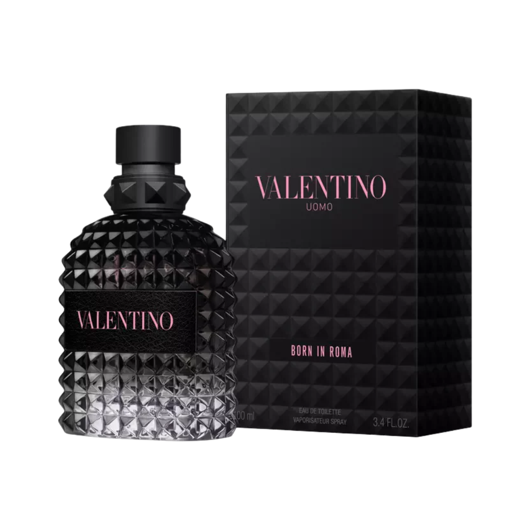 Valentino Uomo Born In Roma Eau de Toilette 3.4 oz for men, woody spicy scent