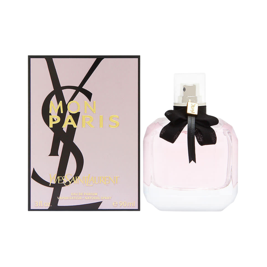 Yves Saint Laurent Mon Paris Eau De Parfum 3.0 oz (90 mL) spray bottle.