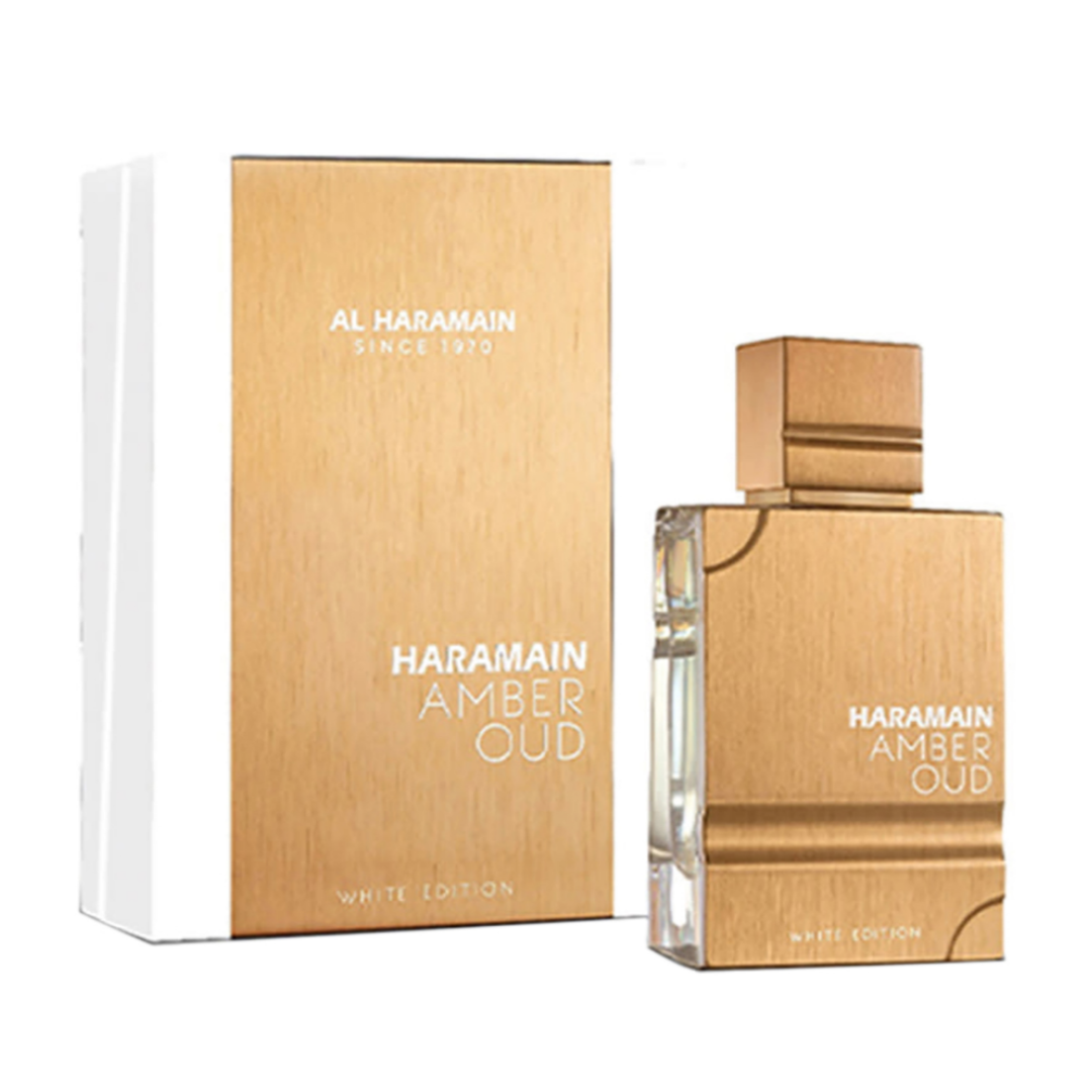 Al Haramain Amber Oud White Edition Eau de Parfum for Women 2 oz 60 mL bottle and box