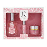 Ard Al Zaafaran Yara 3-piece gift set for women with 50 mL Eau de Parfum, 10 mL roll-on and 20 g body cream
