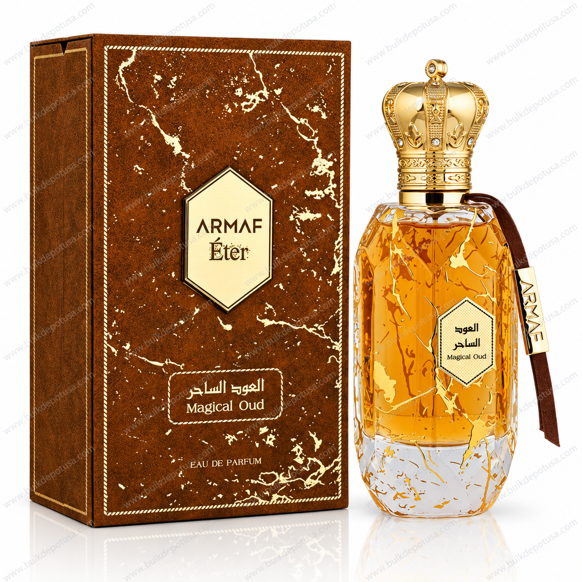 Armaf Eter Magical Oud EDP Unisex 100 mL / 3.4 oz bottle with crown cap and luxurious packaging.