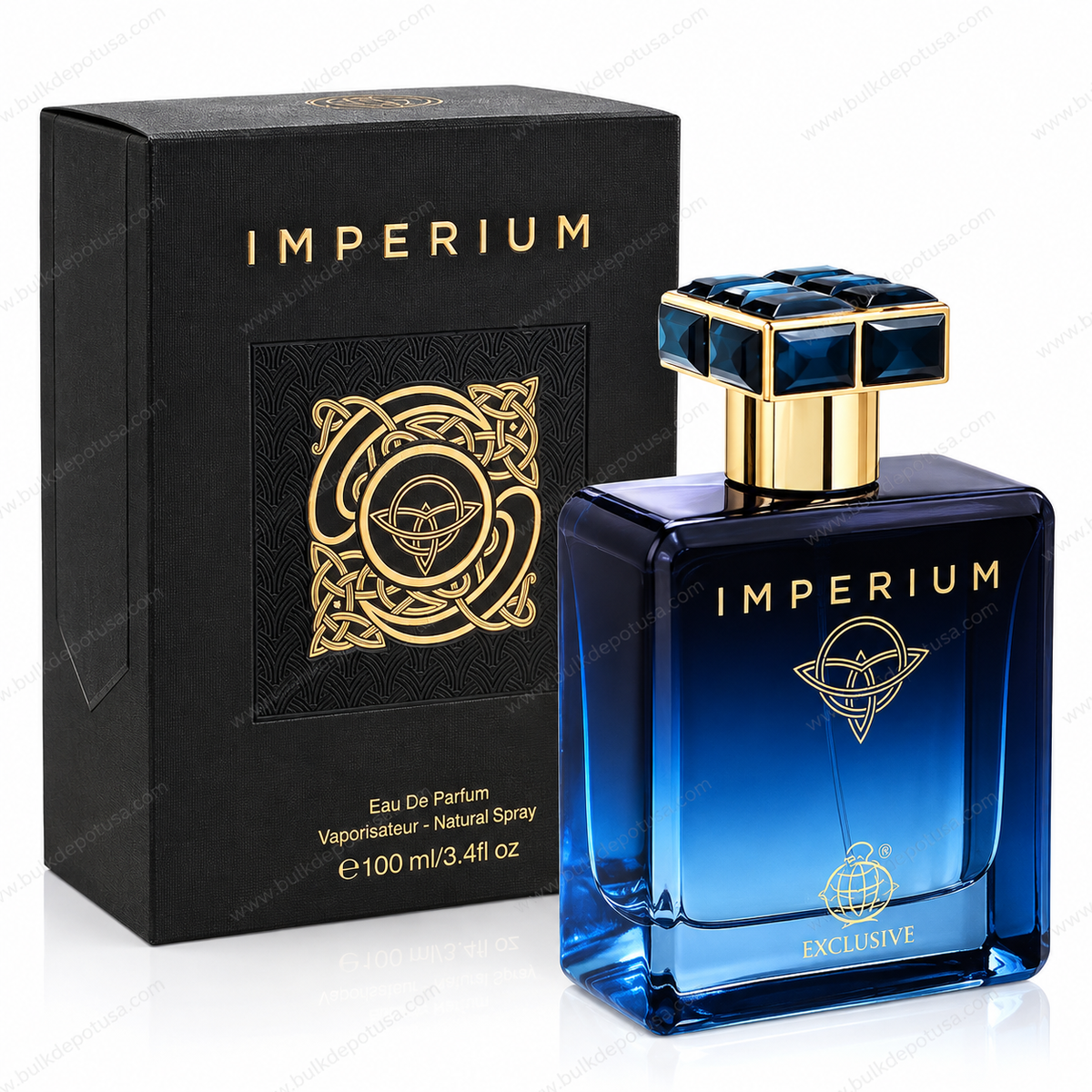 Fragrance World Imperium EDP for Men 100 mL / 3.4 oz bottle and box display.