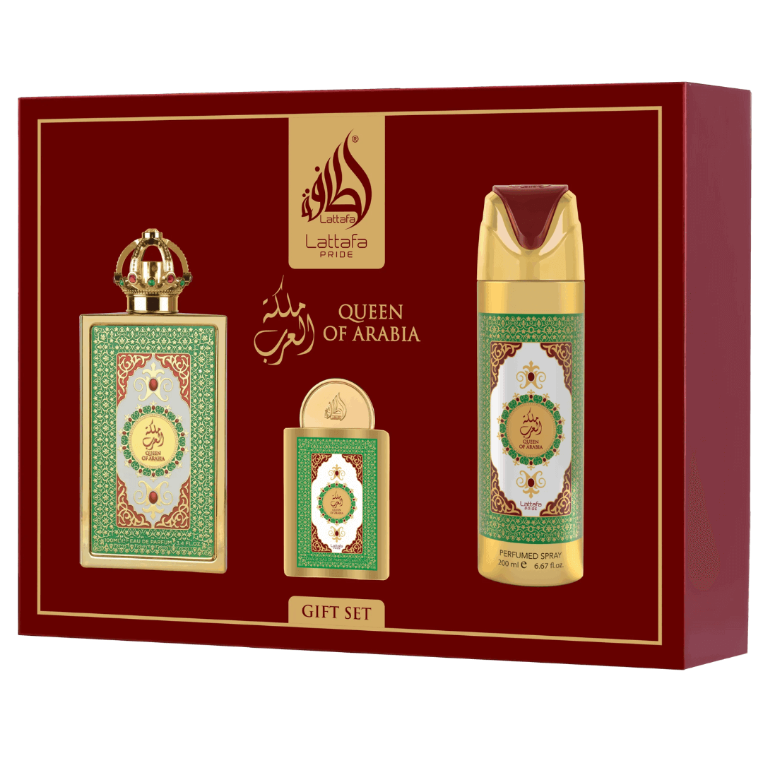 Lattafa Pride Queen of Arabia Gift Set – EDP 100 mL + Perfume 200 mL wholesale fragrance - Bulk Depot LLC