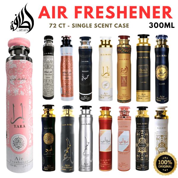 Lattafa Air Freshener 300 mL - Master Case 72 CT wholesale fragrance - Bulk Depot LLC