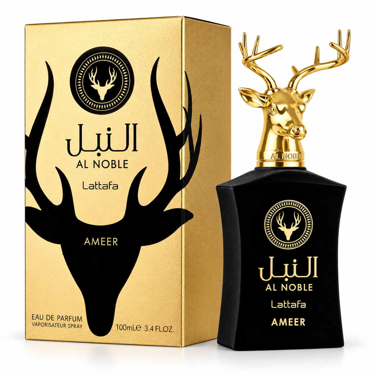 Lattafa Al Noble Ameer Eau de Parfum 3.4 oz 100 mL bottle and box