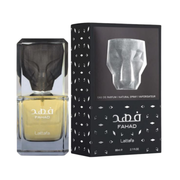 Lattafa Fahad Eau de Parfum for Men 2.7 oz 80 mL bottle and box