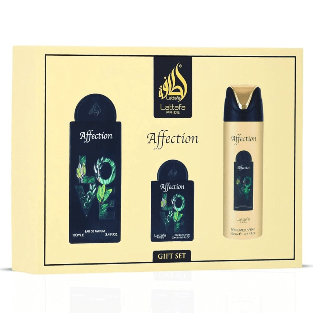 Lattafa Pride Affection Gift Set – EDP 100 mL + Perfume 200 mL + Pocket Perfume wholesale fragrance - Bulk Depot LLC