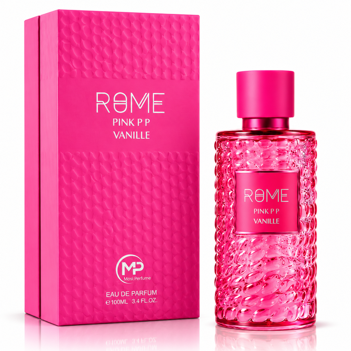ROME Pink P P Vanille Eau de Parfum 100 mL pink perfume bottle with matching box